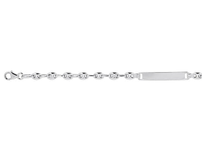 Bracelet Identité bébé Grains de café , Or gris 18K - PARADOXE