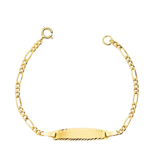 Bracelet Identité bébé maille figaro 3x1 , Or 18K - PARADOXE