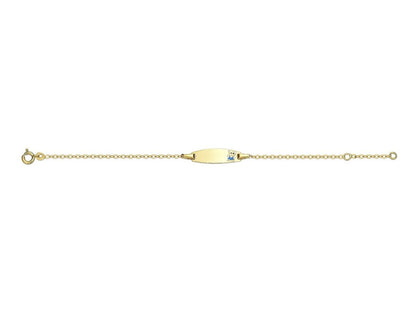 Bracelet Identité bébé maille Forçat claire, plaque ovale, Or 18k - PARADOXE