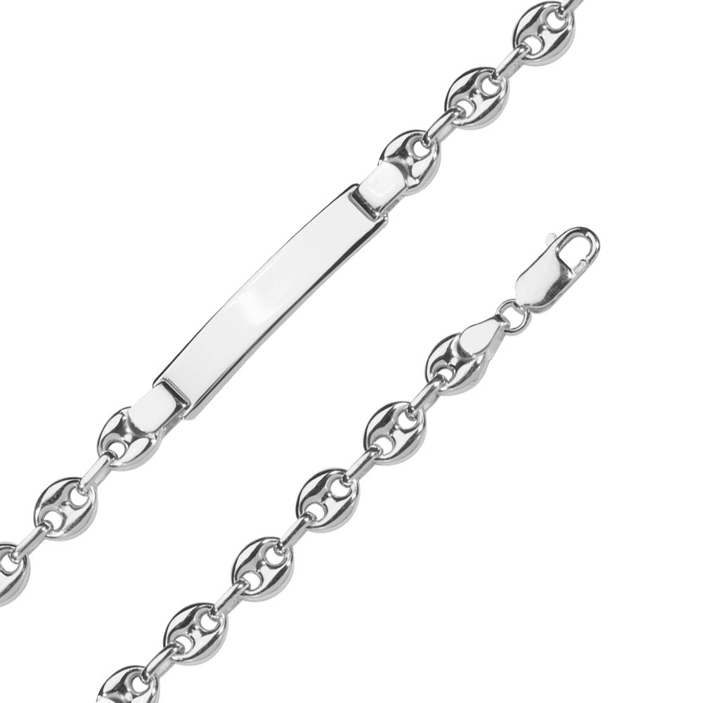 Bracelet identité grain de café , Argent 925 - PARADOXE