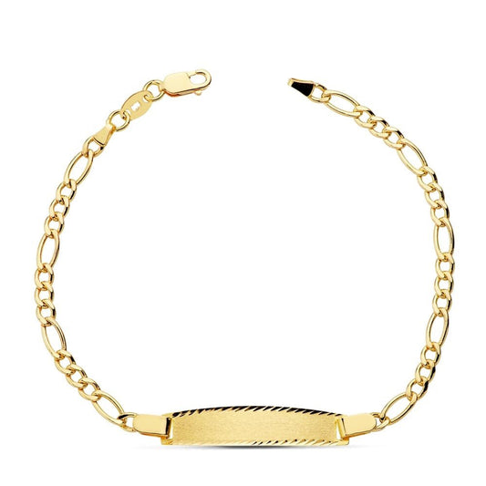 Bracelet identité maille figaro 3x1 , Or 18K - PARADOXE
