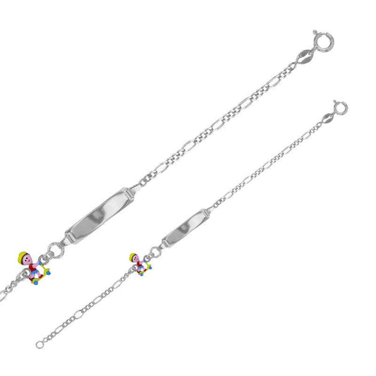 Bracelet identité trottinette émail multicolore, Argent 925 Rhodié - PARADOXE