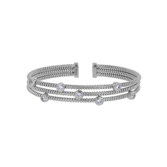 Bracelet Jonc 3 rang torsadé , Argent 925 - PARADOXE