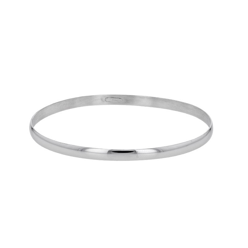 Bracelet Jonc lisse fin , Argent 925 rhodié - PARADOXE