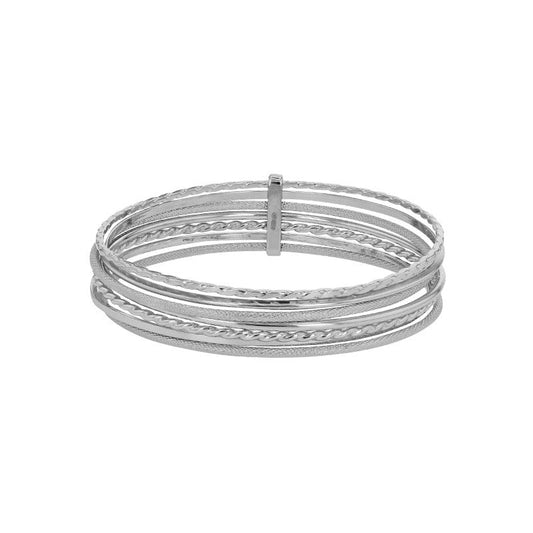 Bracelet jonc semainier, Argent 925 platiné - PARADOXE