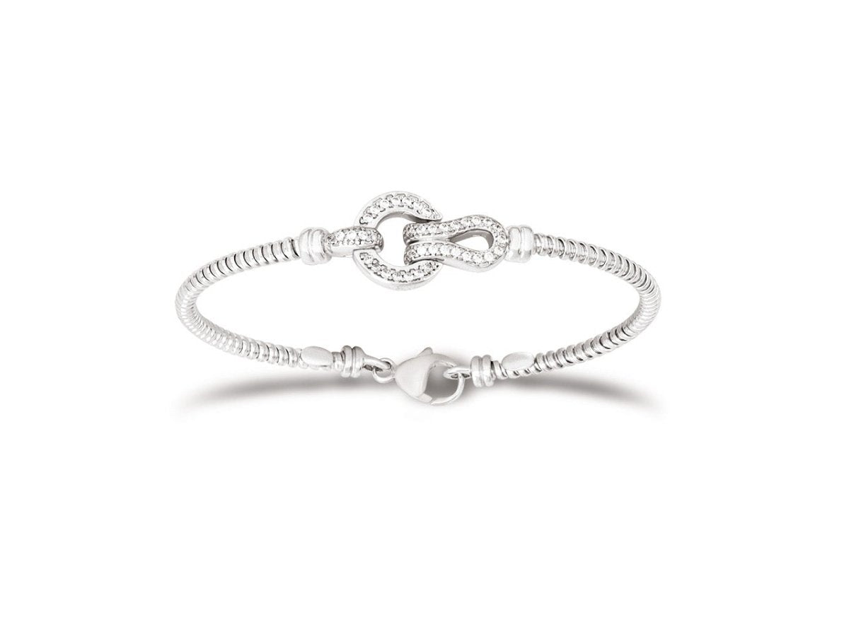 Bracelet Jonc Tubogaz fermoir boucle, Argent 925 Rhodié - PARADOXE