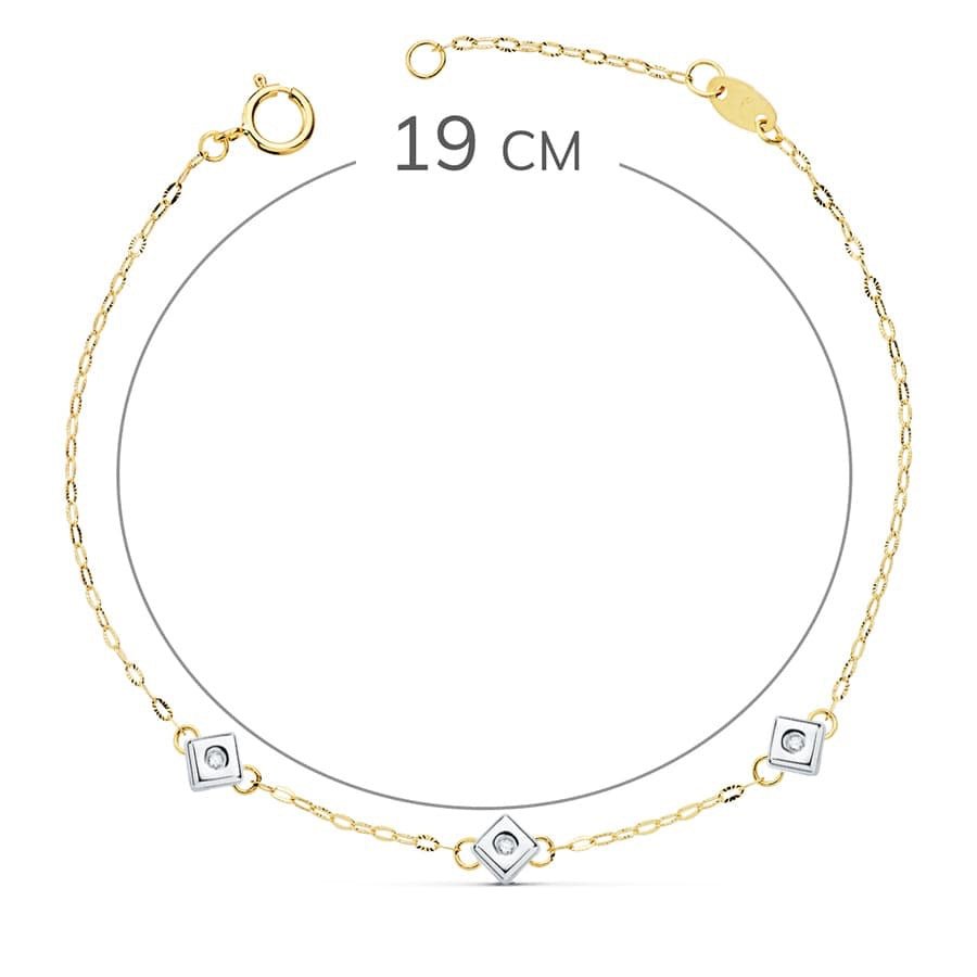 Bracelet losanges diamant 0.045 ct. si - h , Or bicolore 18K - PARADOXE
