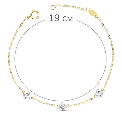 Bracelet losanges diamant 0.045 ct. si - h , Or bicolore 18K - PARADOXE