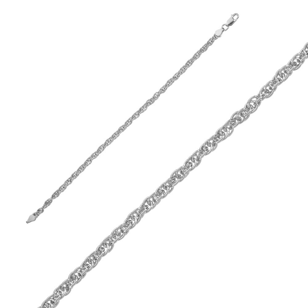Bracelet maille corde, Argent 925 Rhodié - PARADOXE