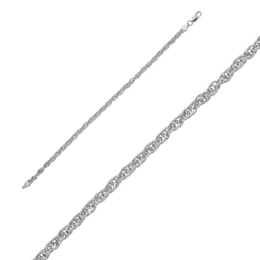 Bracelet maille corde, Argent 925 Rhodié - PARADOXE