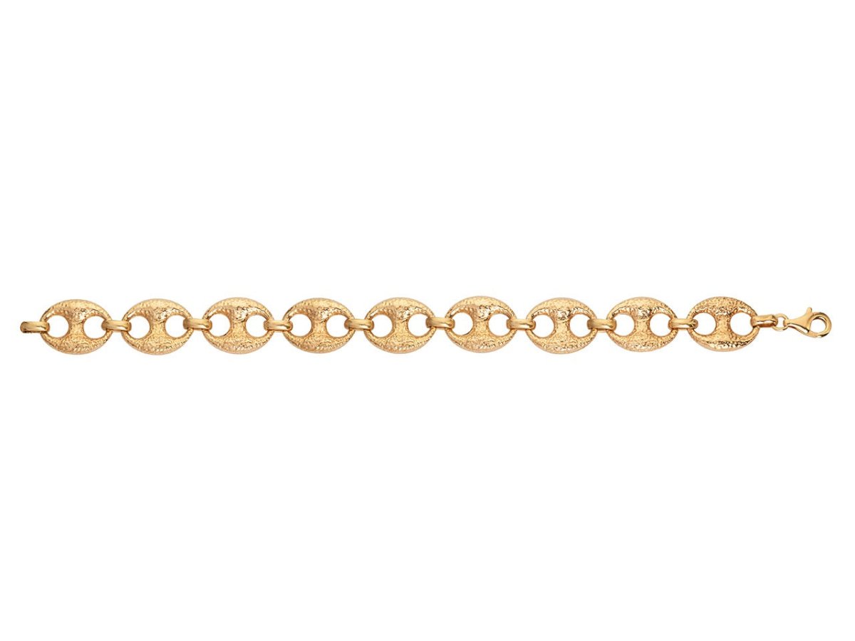 Bracelet maille Grain de café granulé , Or 18K - PARADOXE