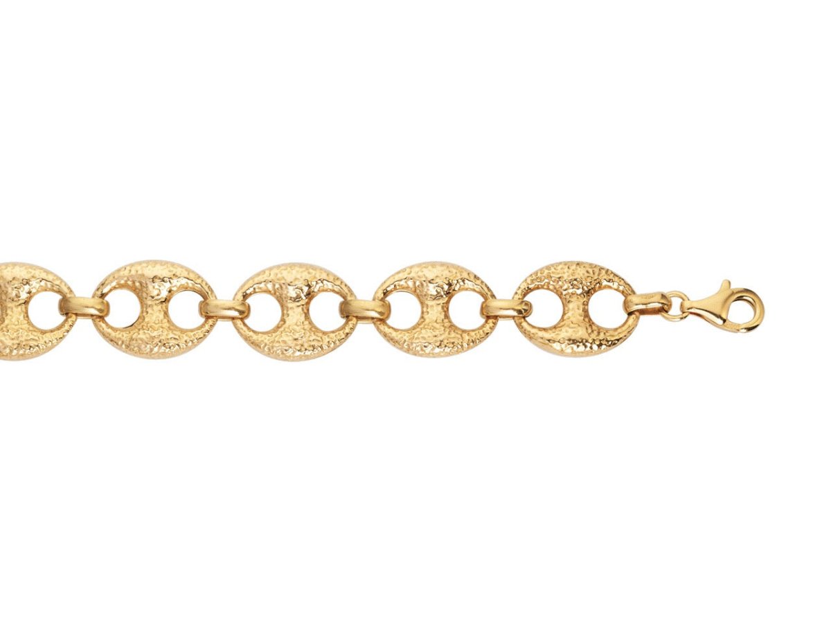 Bracelet maille Grain de café granulé , Or 18K - PARADOXE
