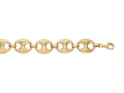 Bracelet maille Grain de café granulé , Or 18K - PARADOXE