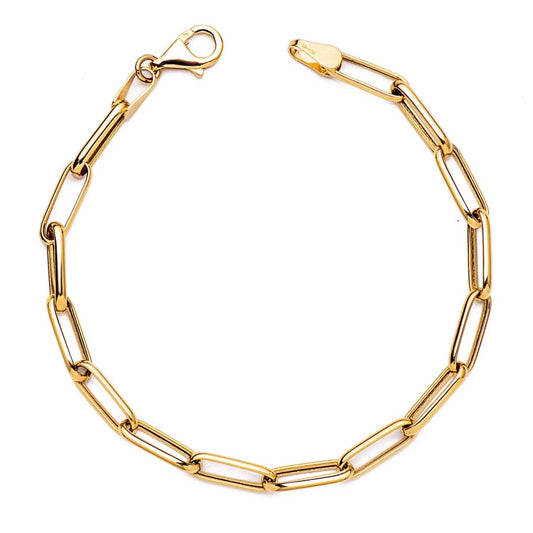 Bracelet maillons large , Or 18k - PARADOXE