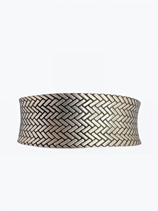 Bracelet manchette tissé , Argent 925 - PARADOXE