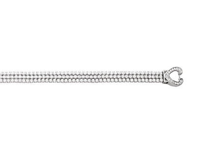 Bracelet rivière 3 rangs cristaux blanc, Argent 925 Rhodié - PARADOXE