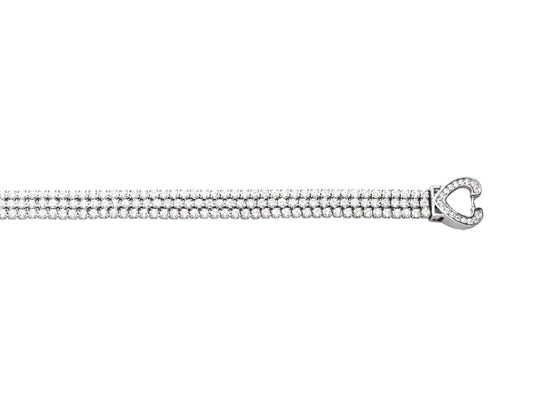 Bracelet rivière 3 rangs cristaux blanc, Argent 925 Rhodié - PARADOXE