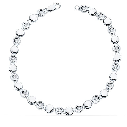 Bracelet rond 16 diamants , Or blanc 18K - PARADOXE
