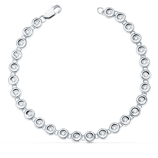 Bracelet rond 31 diamants 0.434 ct. g - vs 2, Or blanc 18K - PARADOXE