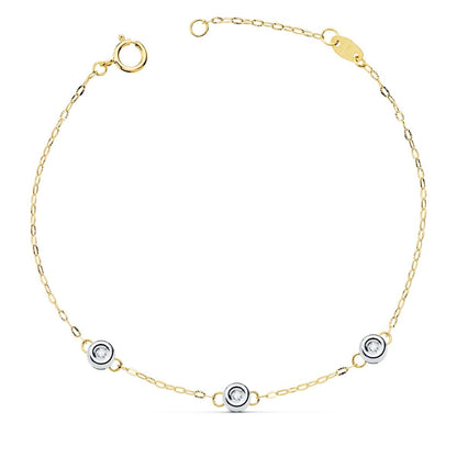 Bracelet rond diamant 0.045 ct. g - vs 2, Or bicolore 18K - PARADOXE