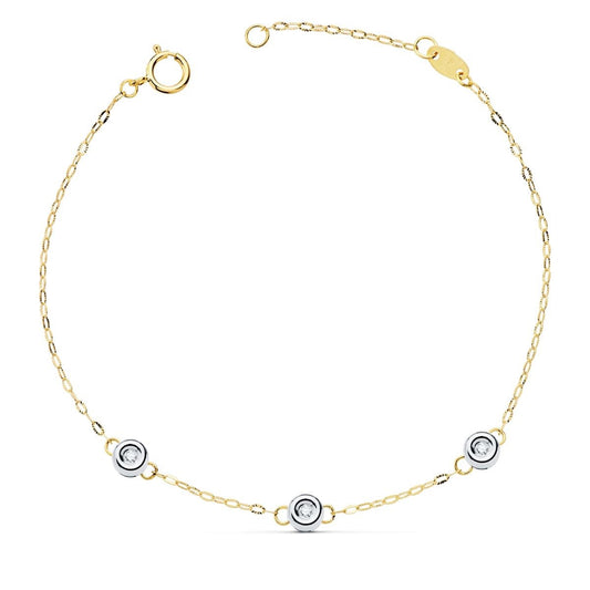 Bracelet rond diamant 0.045 ct. g - vs 2, Or bicolore 18K - PARADOXE