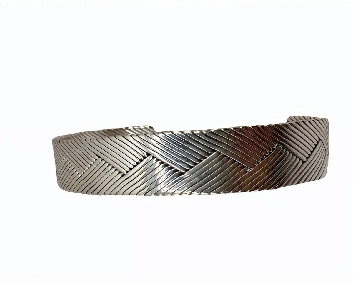 Bracelet zébré plat , Argent 925 - PARADOXE