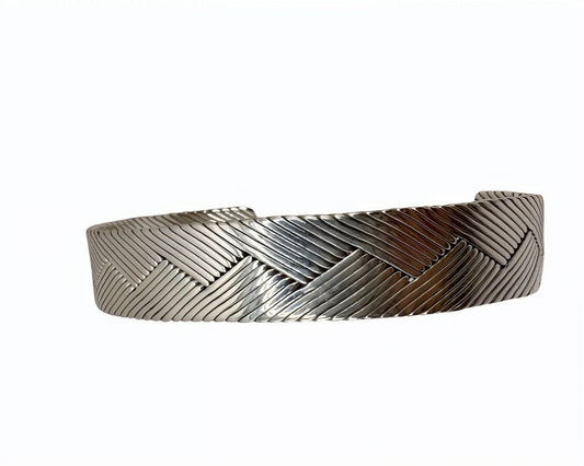 Bracelet zébré plat , Argent 925 - PARADOXE