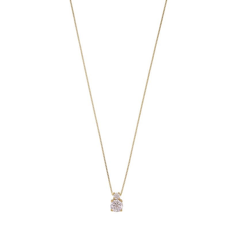 Chaine 2 zirconium sertis griffes , Or 9k - PARADOXE