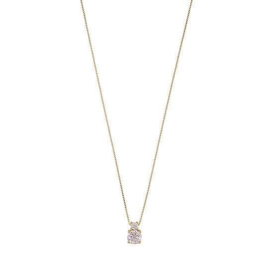 Chaine 2 zirconium sertis griffes , Or 9k - PARADOXE