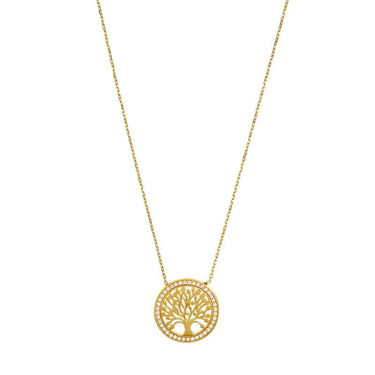 Chaine Arbre de vie orné de zirconium ,Or 9K - PARADOXE