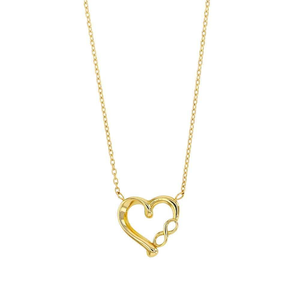 Chaine coeur avec symbole de l'infini ,Or 9K - PARADOXE