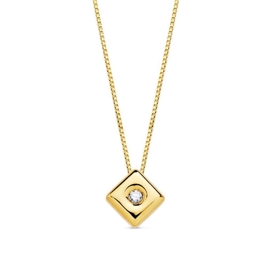 Chaine cube sertis diamant 0.020CT G - VS2 , Or 18K - PARADOXE