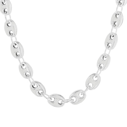 Chaîne de cou maille grain de café , Argent 925 Rhodié - PARADOXE