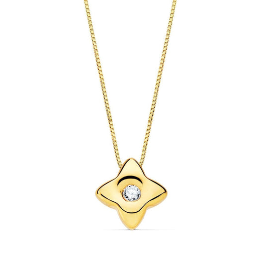 Chaine étoile serti diamant 0.020CT G - VS2, Or 18K - PARADOXE
