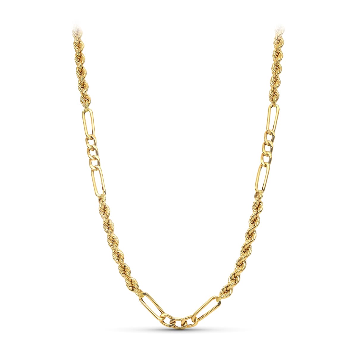 Chaine maille corde entrelacé , Or 18K - PARADOXE