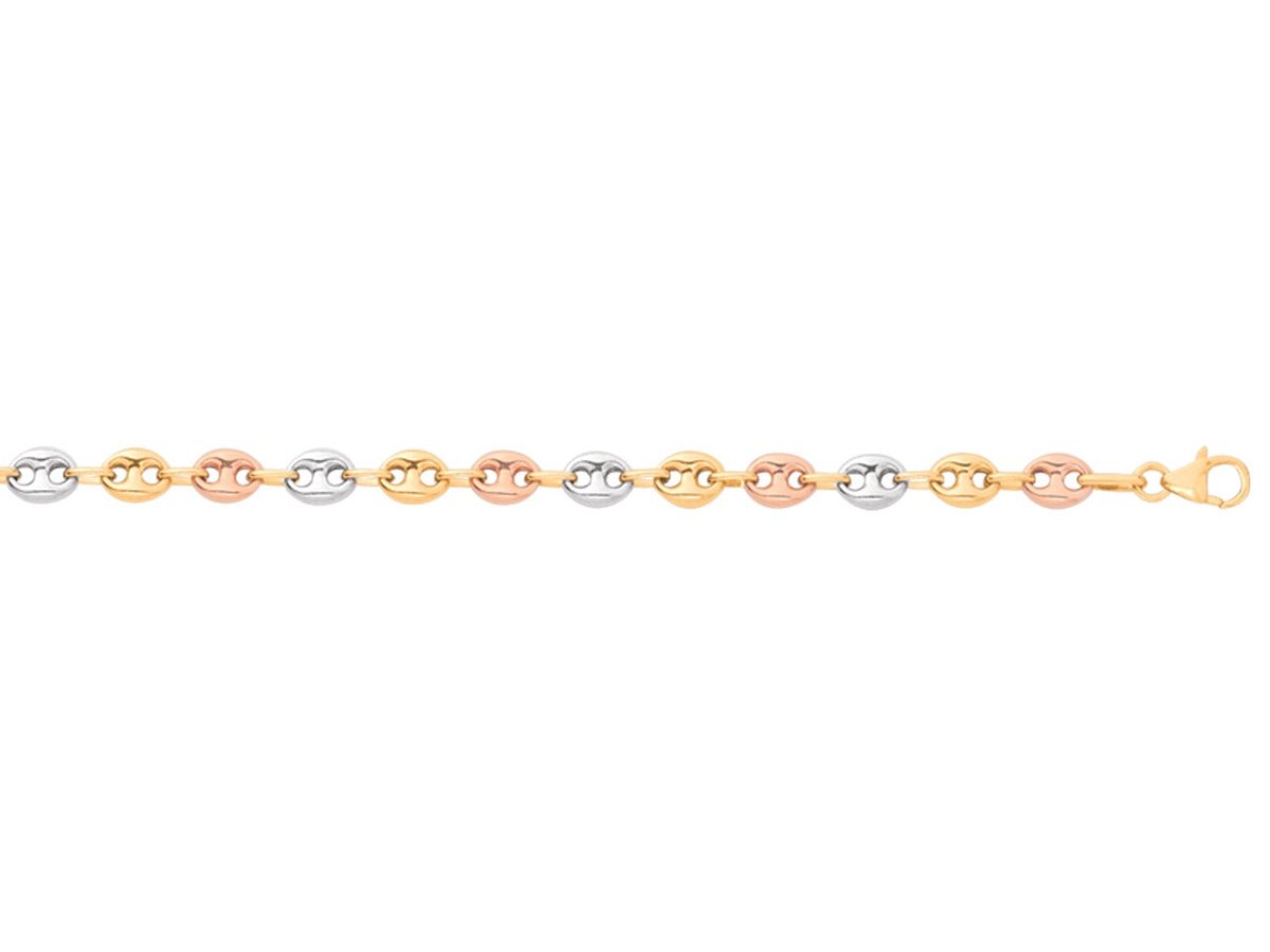 Chaîne maille Grain de café , 3 Ors 18k - PARADOXE