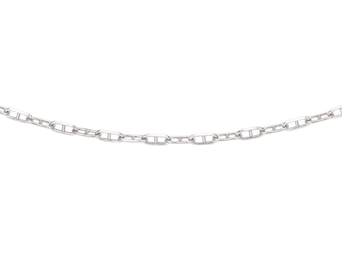 Chaîne maille marine allongée ,Argent 925 Rhodié - PARADOXE
