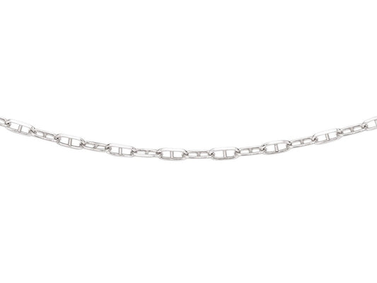 Chaîne maille marine allongée ,Argent 925 Rhodié - PARADOXE
