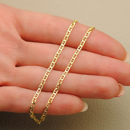 Chaîne maille Marine Battue , Or 18k - PARADOXE