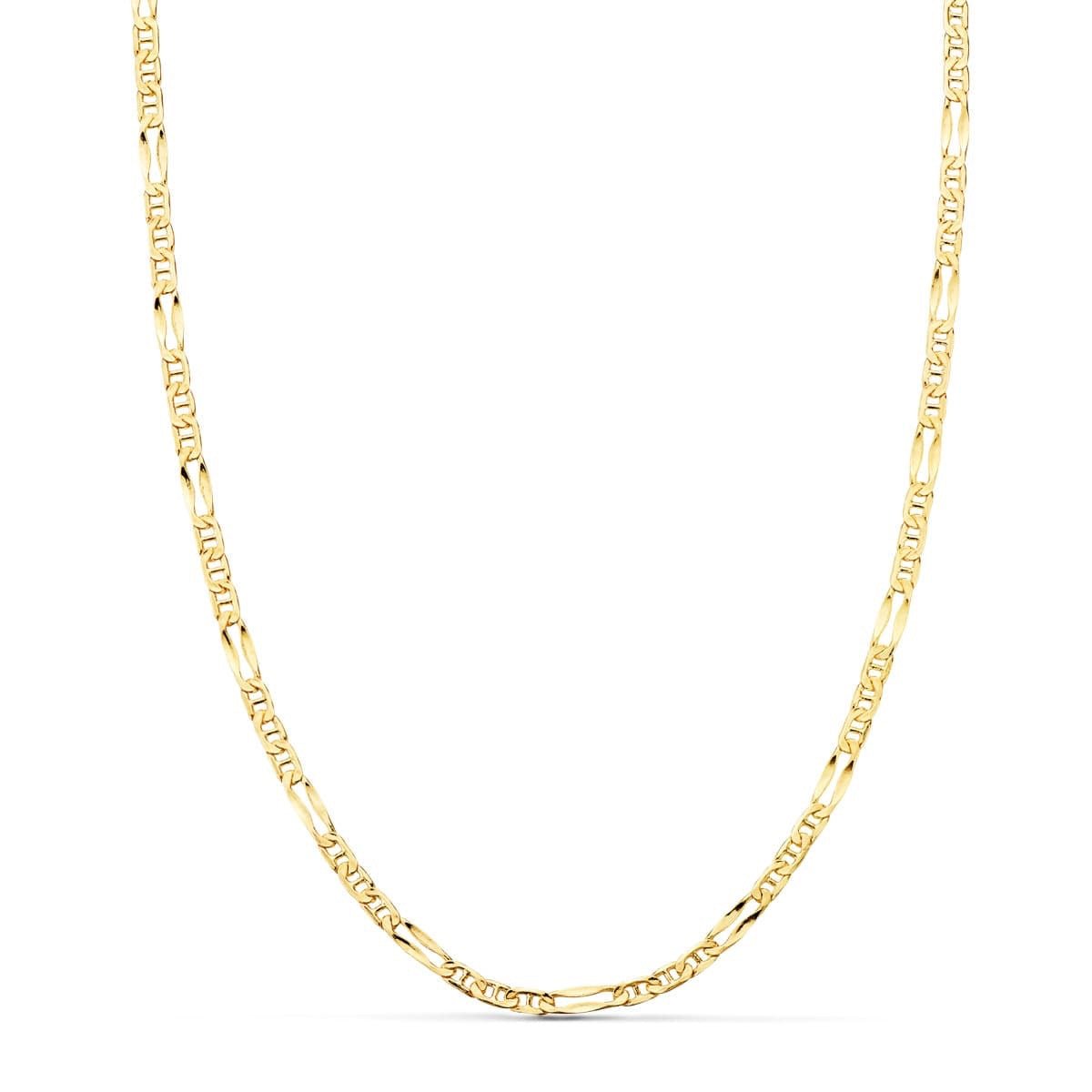 Chaine marine creuse 3x1 , 45cm , Or 18K - PARADOXE