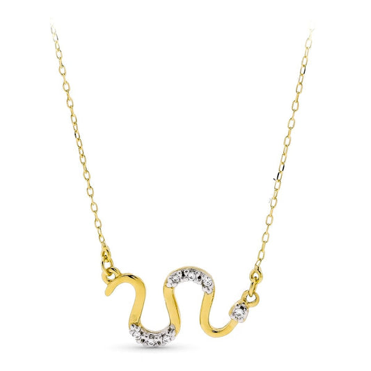 Chaine serpent zircon , Or 18K - PARADOXE