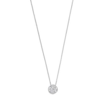 Chaine serti clos zirconium , Or blanc 9K - PARADOXE