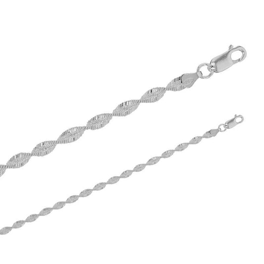 Chaine torsadé limée, Argent 925 - PARADOXE