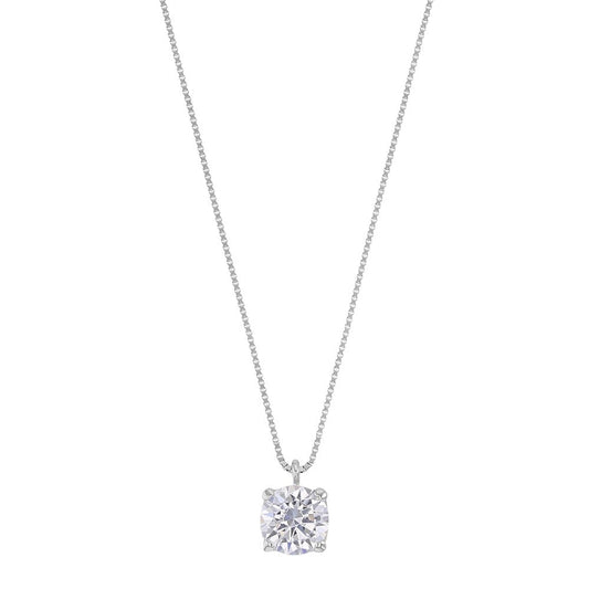 Chaine zirconium sertis griffes , Or blanc 9k - PARADOXE