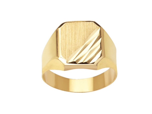 Chevalière carrée unie 2 traits, Or 18k - PARADOXE