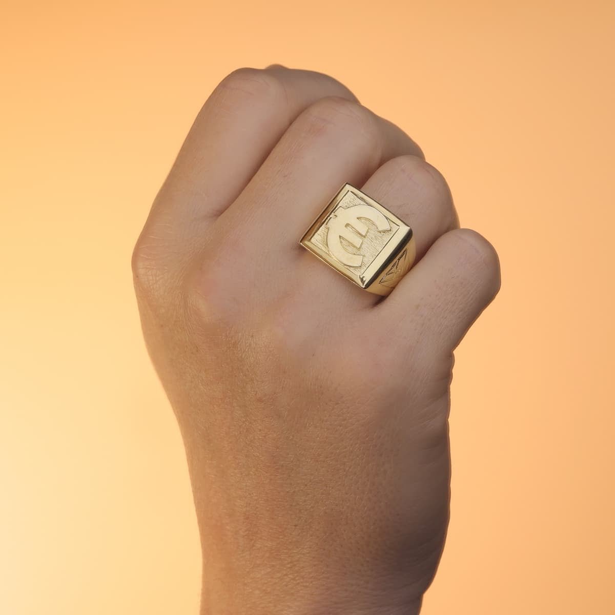 Chevalière euro , Or 18K - PARADOXE