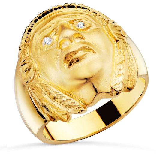 Chevalière indien zirconium , Or 18K - PARADOXE
