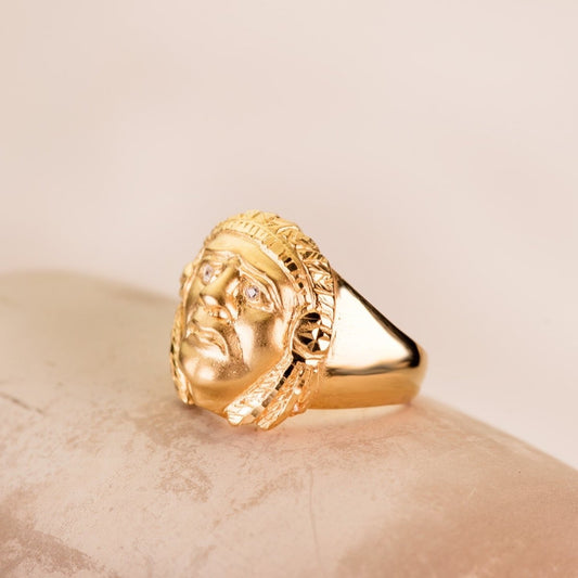 Chevalière indien zirconium , Or 18K - PARADOXE
