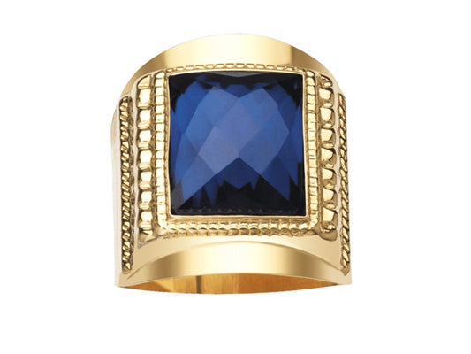 Chevalière oxyde bleue carré, Or 18k - PARADOXE