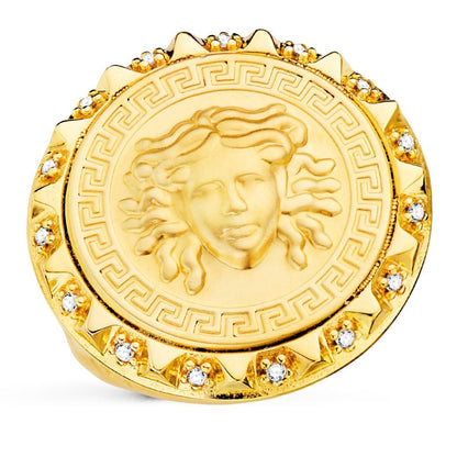 Chevalière ronde médusa , Or 18K - PARADOXE